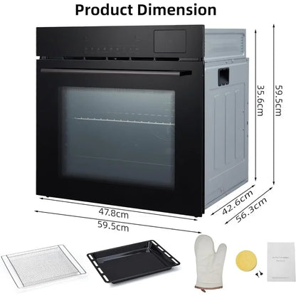 Single Wall Oven 24" Built-In Electric Ovens with 8 Baking Modes, 108 Automatic Recipes, 2.5 Cu. Ft Convection Wall Oven