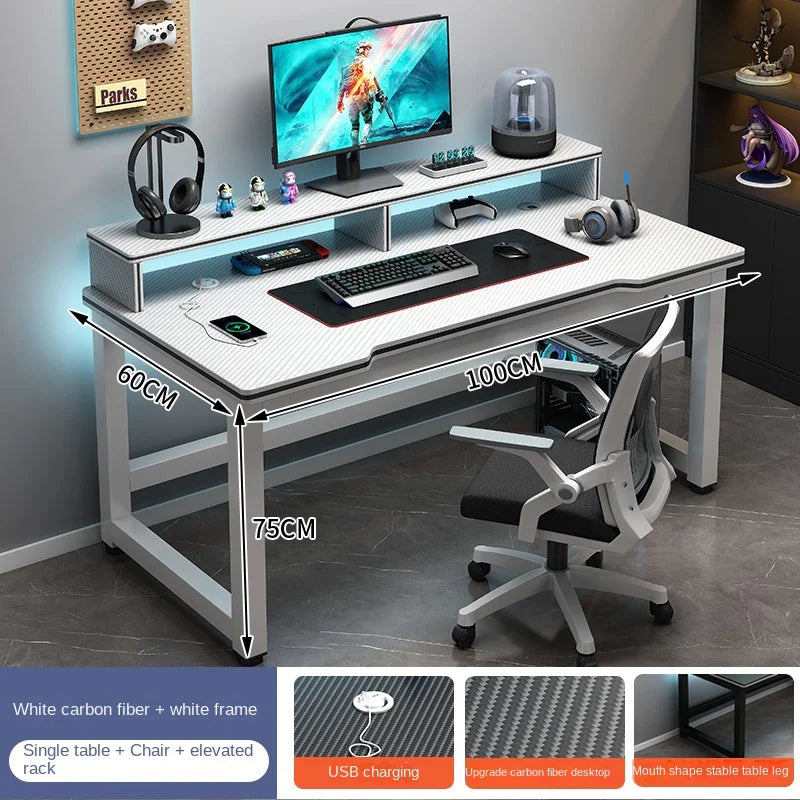 Shelf Living Room Office Desk Storage Standing Floor Metal Arbenic Computer Desks European Black Mesa De Escritorio Furniture