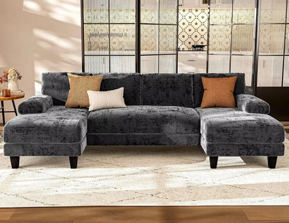 U Shaped Sectional Couches for Living Room, 111 Inch Modular Sofa with Double Chaise, Large Lounge Couch for, Customized