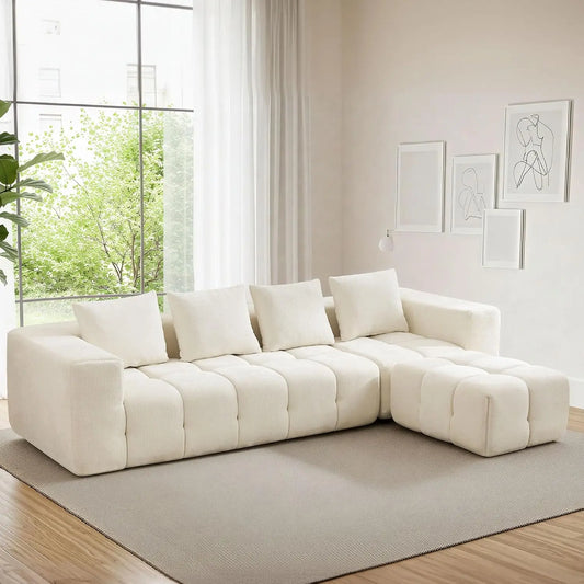 119" Oversized Cloud Boneless Couches for Living Room, Modern Tufted Modular Sectional Sofa with Deep Seat &, Customized