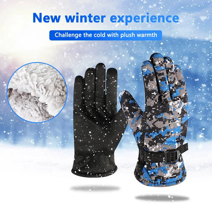 Winter Gloves Waterproof Windproof Warm Full Finger Gloves For Outdoor Sport Ski Bicycle Motorcycle Cycling Thermal Warm Gloves
