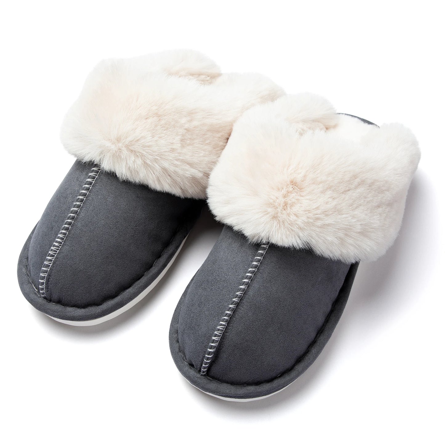 Women's Plush Warm Home Flat Shoes Soft And Comfortable Autumn Winter Cotton Shoes Indoor Plush Couple Slippers