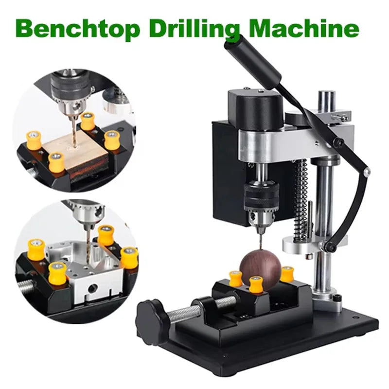Mini Electric Bench Drill Press Stand Kit 8000 r/min 7-Gear Variable Speed Benchtop Drilling Machine Precise Drill DIY Drilling
