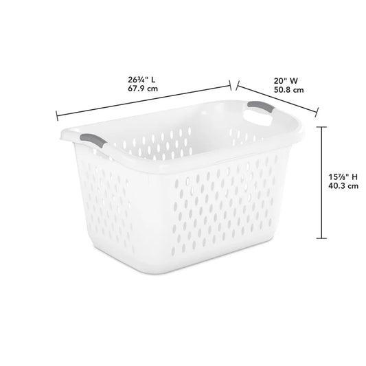 Jumbo Plastic Laundry Basket with Ventilation Holes Comfortable Carrying Handles Efficient Loading Ideal Home Dorm Room Storage
