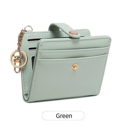 Classic Women's Short Wallet RFID Blocking Small Bifold Wallet Luxury Leather Pocket Credit Card/Card Holder Coin Purse Keychain