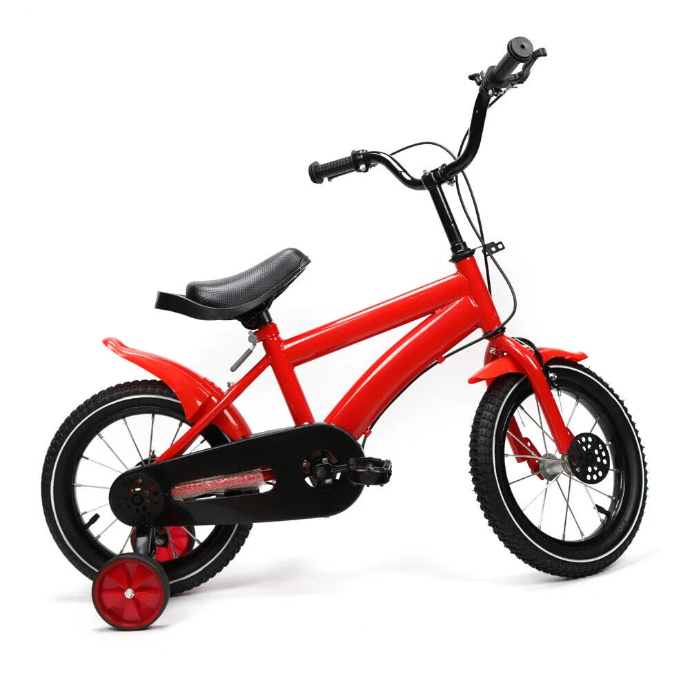14Inch Children's Bicycle with Detachable Wheel,  Adjustable Kids Bike Unisex for 100-115cm, Lightweight Carbon Steel Frame