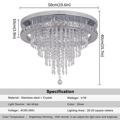 Modern Luxury Crystal Ceiling Lamps With Remote Control Ceiling Chandeliers Home Dimmable Pendant Lights Fixtures for Bedroom Li