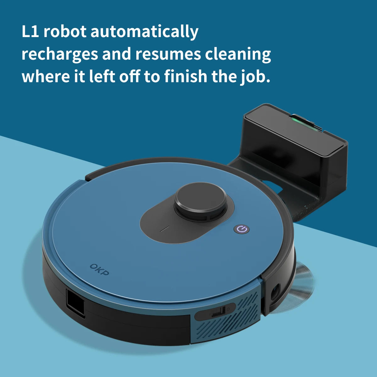 OKP L1 Robot Vacuum cleaner, 3800Pa suction with Lidar Navigation, 5L Dust-Bag Cleaning for up to 10 Weeks