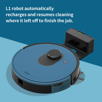 OKP L1 Robot Vacuum cleaner, 3800Pa suction with Lidar Navigation, 5L Dust-Bag Cleaning for up to 10 Weeks