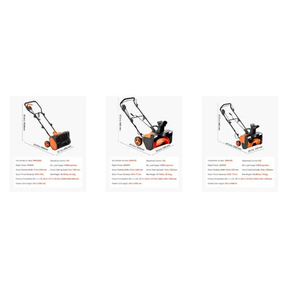 17" 20" 23"Electric Snow Blower Shovel 12A/15A 20-25 ft Throwing Distance