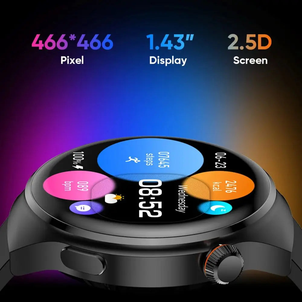 2024 New For Android Smart Watch Men's GT4 Pro 466 * 466 HD screen Bluetooth call IP68 Waterproof Sports Heart rate Smart Watch