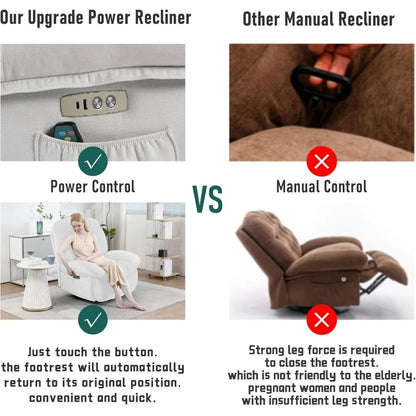 Power Recliner Chair,Massage Rocker Recliner Chairs for Adults with Heated,Oversized Rocker Swivel Chairs, Customized