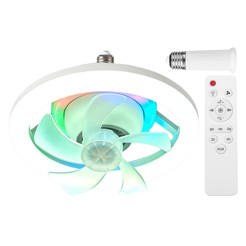 Modern Ceiling Fan with LED Light Remote Control Silent Ceiling Fan for Bedroom Living Room Kitchen