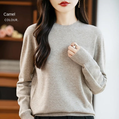 Women 22 colors weater O-neck Autumn Winter Basic 100% Andy velvet Warm Casual Pulls Jumpers Korean FashionSpring Knitwear 2025