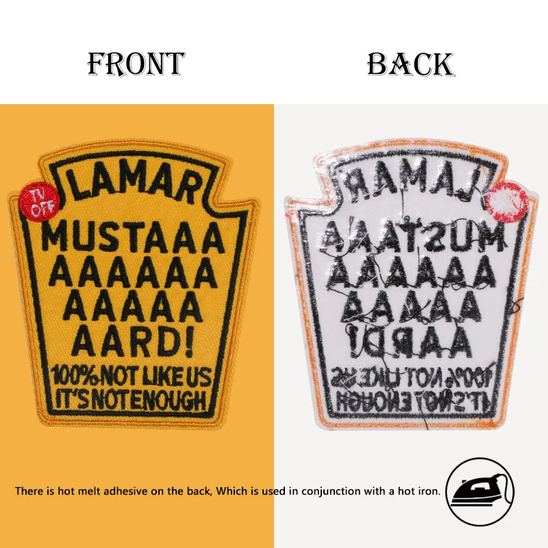 3 Pieces of Prideful Iron-On Patches, Mustaaaard!, Patches to Sew on Hats, Embroidered Patches, Perfect for Jackets, Jeans, Hoodies and Bags, DIY Cute Patches for Men and Women