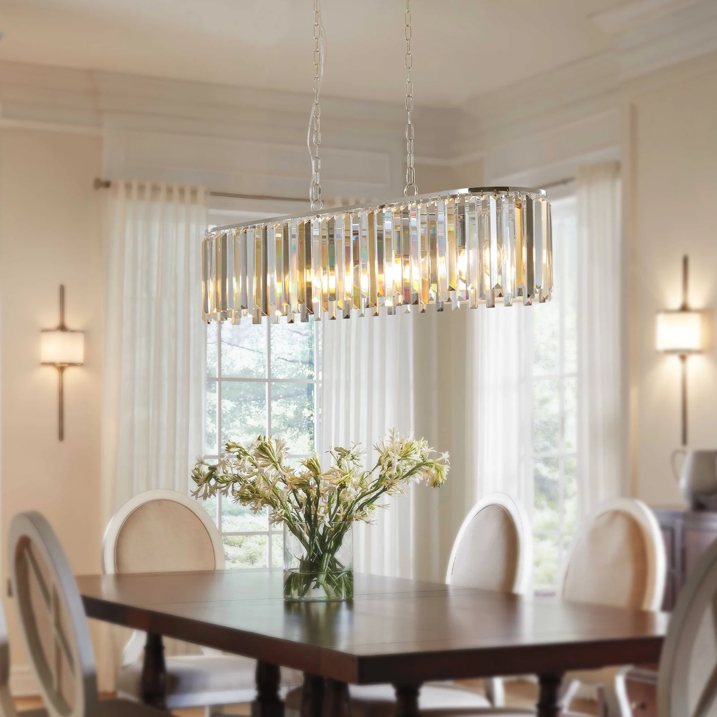 Modern Oval Crystal ceiling chandelier Luxury Home Decor Light Fixture.