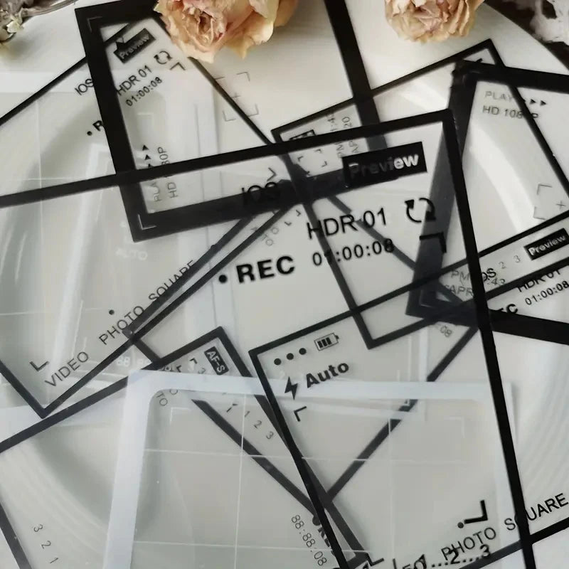 15 Sheets Of Transparent Retro Adhesive Collage Hand Account Decoration Material Sticker Pack, Album Scrapbooking Decor Supplies