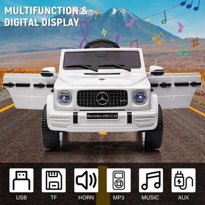 Electric Car for Kids Licensed G63 12V Ride on Toy with Remote Control Kids’ Electric Vehicle with LED Light MP3 USB Bluetooth