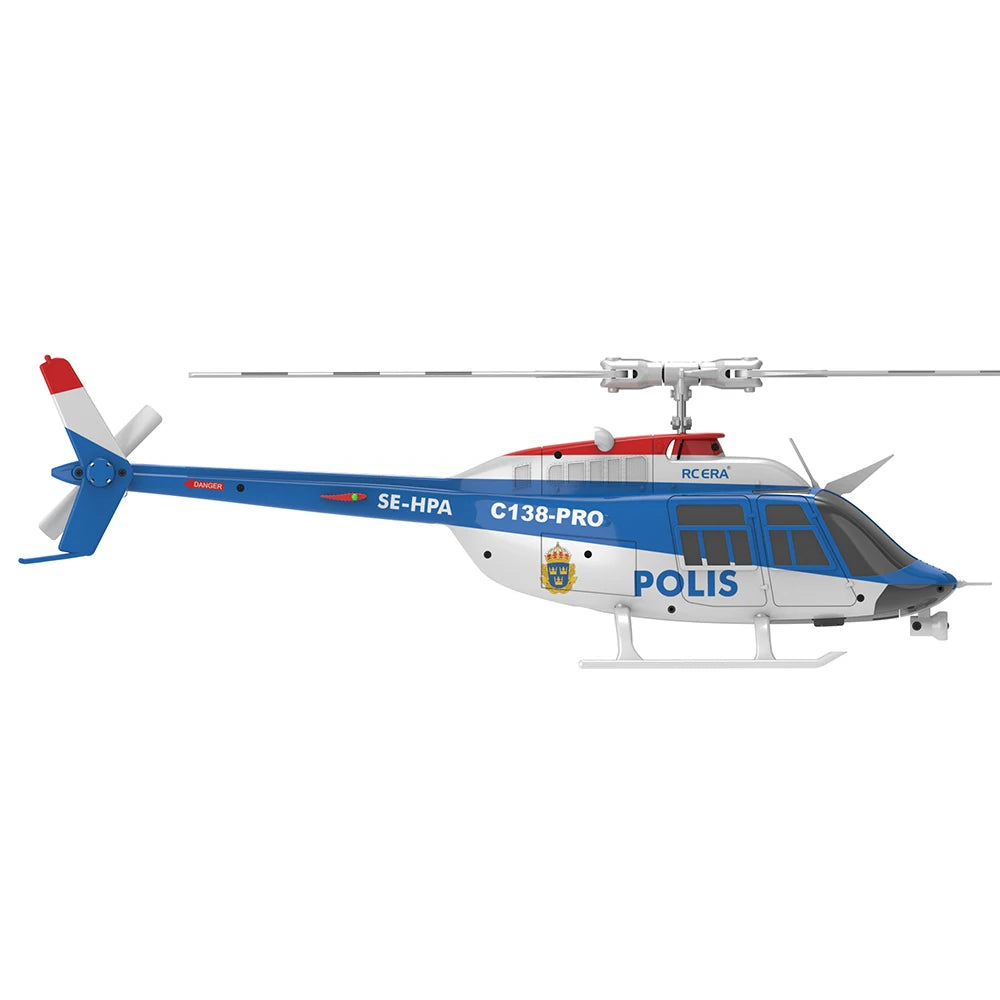 RC ERA C138 PRO Brushless Motor Bell 206 2.4G 6CH 6-Axis Gyro Optical Flow Localization 1:33 Scale Flybarless RC Helicopter