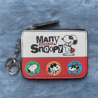 Snoopy Coin Purses Charlie Brown Cute Wallet Women Leisure Woodstock Zipper Card Holder Coin Pouch Lady Cases Giirls
