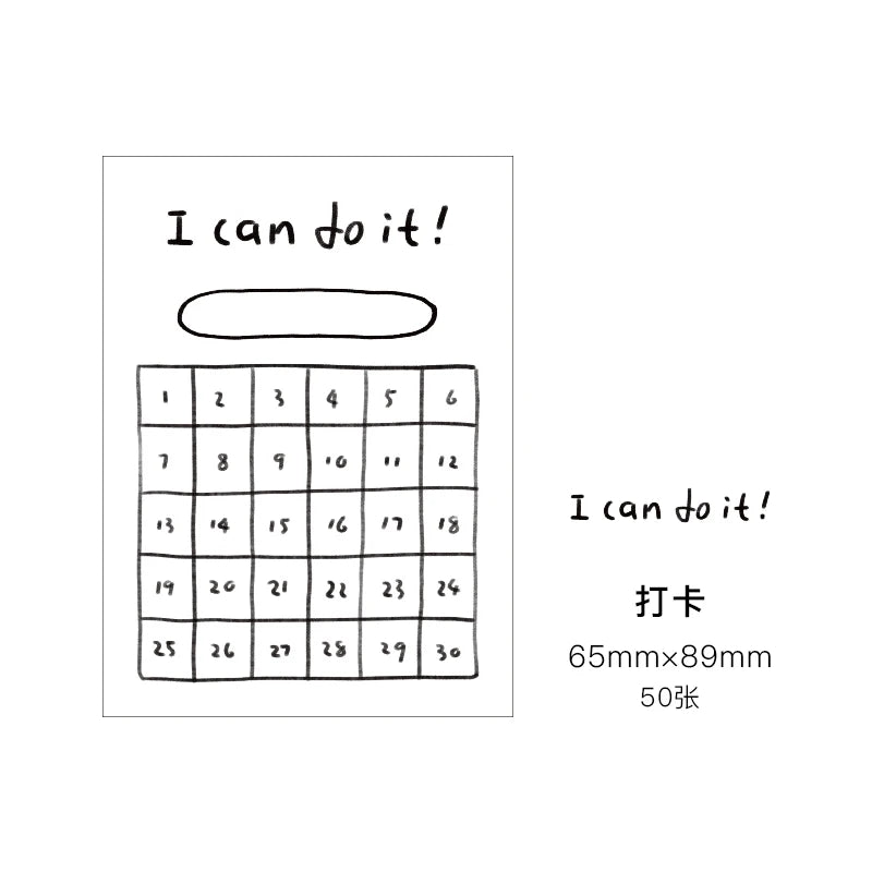 Journamm-Simplicity Cute Styles Memo Pad, Scrapbooking Decoration, Office Supplies, Creative Stationery Planner, Sticky Notes,