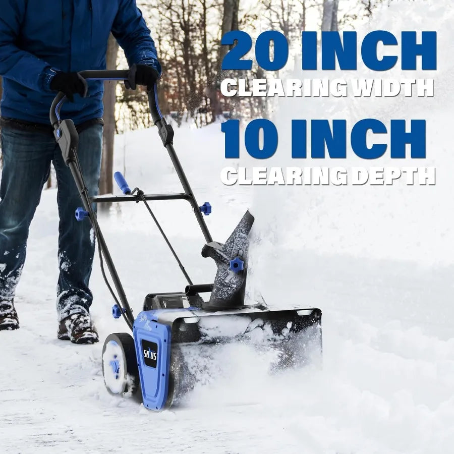40V Snow Blower Cordless - 20-Inch Electric Snow Blower with Brushless Motor Dual LED Lights Efficient Snow Shovel for Driveway