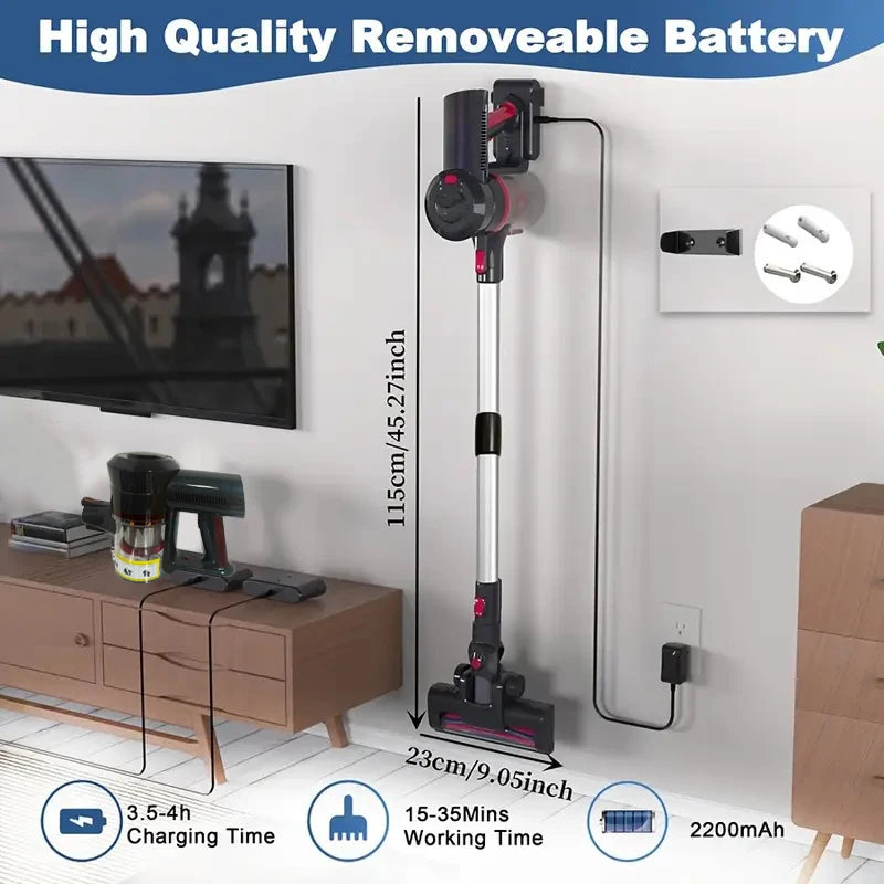 New Powerful Cordless Vacuum Cleaner Convenient Battery Charging V-shaped Anti-tangle