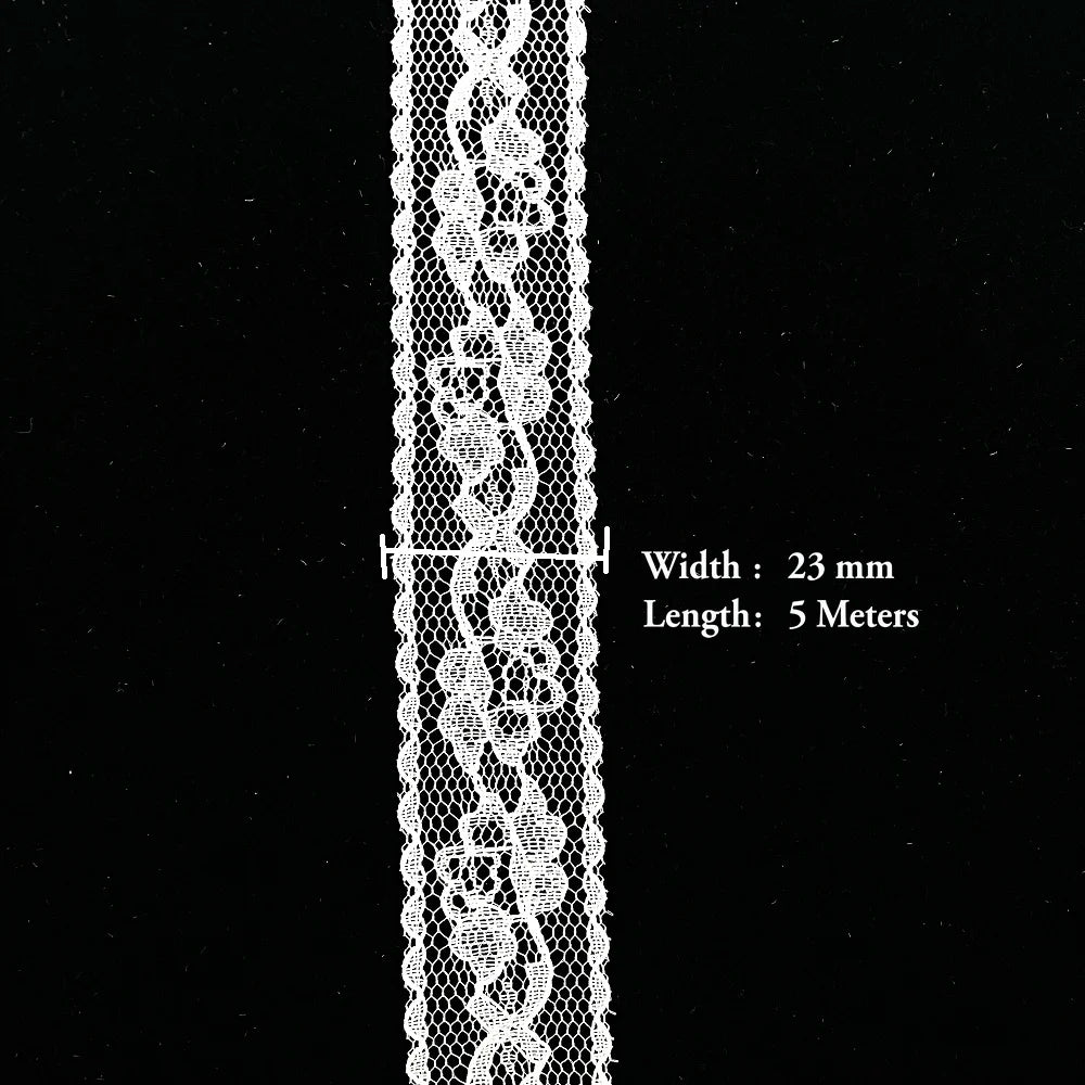 5 Meters White Black Lace Ribbon Assorted Pattern Trims for Gift Wrapping Christmas Wedding Decorations DIY Crafts Sewing Supply