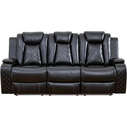 RPD4-Recliner sofa.Black Power Recliner Sofa Set for Living Room