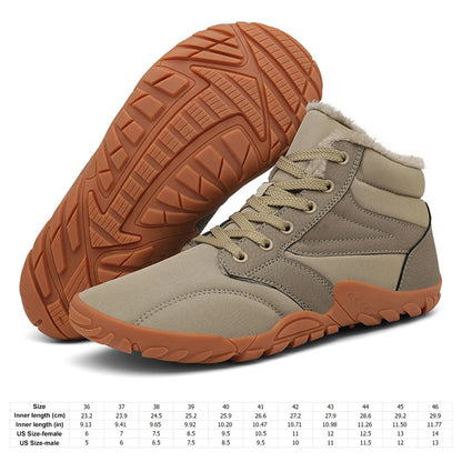 Winter Snow Boots Cold-Proof Trekking Shoes Waterproof Wide Toe Box Ankle Booties Lightweight Walking Boots for Outdoor Travel