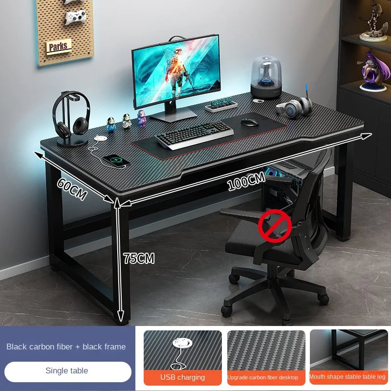 Shelf Living Room Office Desk Storage Standing Floor Metal Arbenic Computer Desks European Black Mesa De Escritorio Furniture