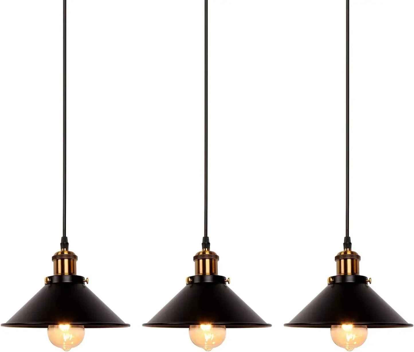 Newrays 3 Pack Industrial Retro Black Iron Kitchen Restaurant Bar Balcony Hanging Pendant Light