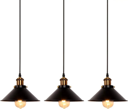 Newrays 3 Pack Industrial Retro Black Iron Kitchen Restaurant Bar Balcony Hanging Pendant Light