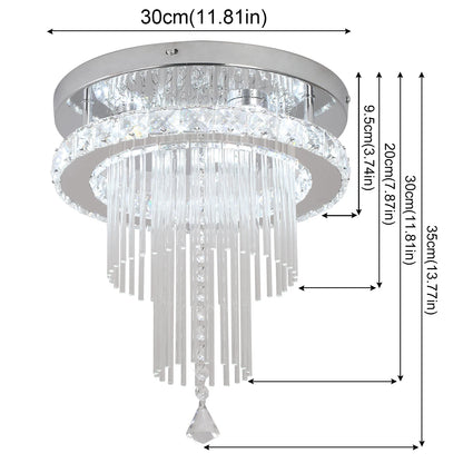 Modern Crystal Chandelier Ceiling Lamp Led Pendant Light Stainless Steel Fixture Aisle Lustre Dining Room Living Room Home Decor