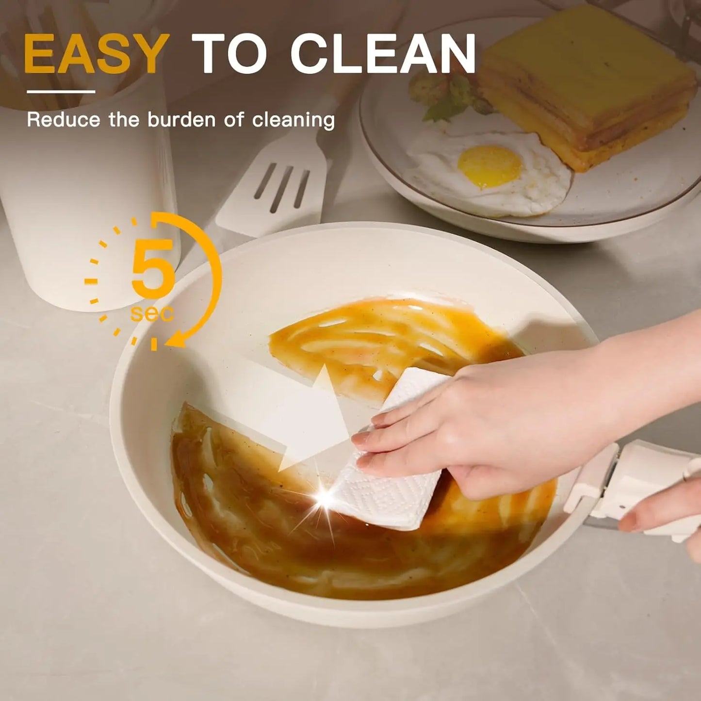 23 Pcs Pots and Pans Non Stick Ceramic Cookware Set Detachable Handle, RV Stackable Kitchen Cooking Set Removable Handles, Oven