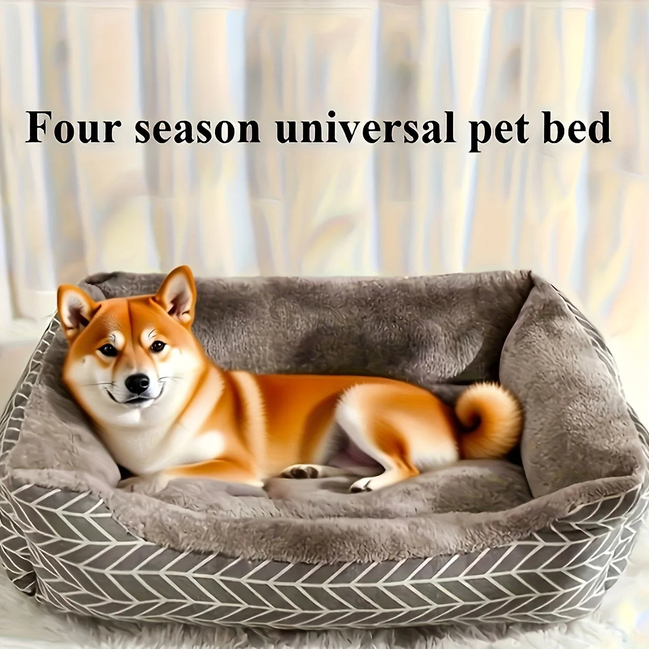 Winter Warm Dog Bed - Ultra Soft Plush Round Pet Bed, Thick Cushioned Mat for Small To XXL Dogs & Cats, No Assembly Cozy Lounge