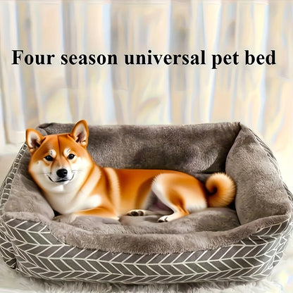 Winter Warm Dog Bed - Ultra Soft Plush Round Pet Bed, Thick Cushioned Mat for Small To XXL Dogs & Cats, No Assembly Cozy Lounge