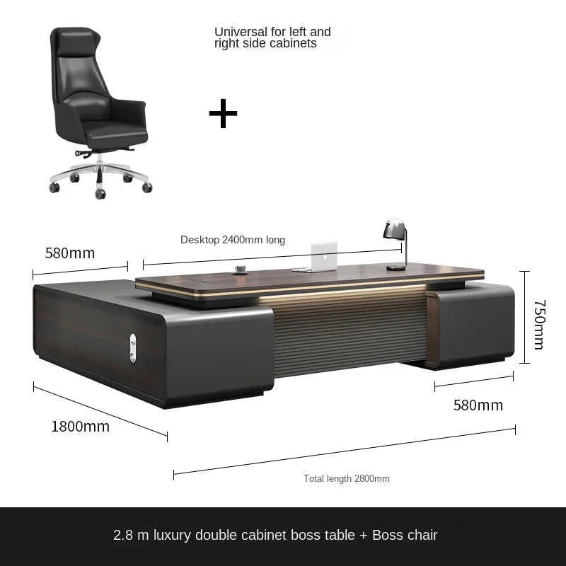 Corner Storage Office Desk Standing Drawers European Floor Computer Desks Black Wood Escritorios De Ordenador Modern Furniture