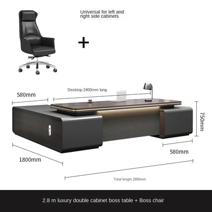 Corner Storage Office Desk Standing Drawers European Floor Computer Desks Black Wood Escritorios De Ordenador Modern Furniture