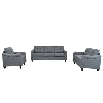 Modern 3-Piece Living Room Sofa Set - Sectional Couch, Loveseat & Accent Chair Furniture for Apartments - Comfortable & Stylish