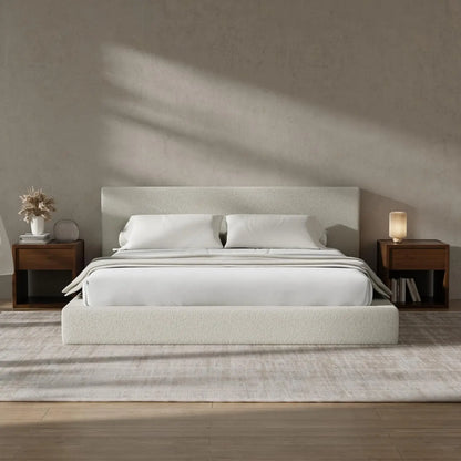 Cloud Upholstered  Bed Frame with Headboard, 5 Inch Foam Padded Platform, No Box Spring, Easy Assembly , Customized