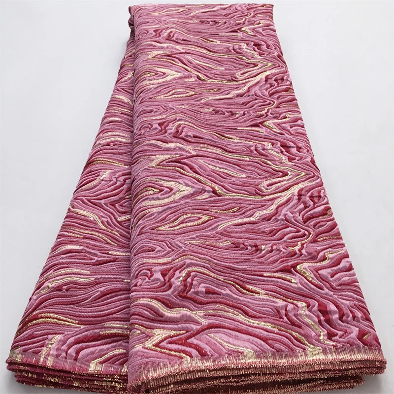 White Luxury African Jacqurad Lace Fabric 2025 Newest Nigerian Brocade Lace Fabric for Evening Prom Luxury Women Dresses Sewing