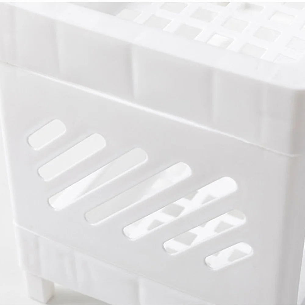 Double Layer Desk Organizer - Plastic Makeup Storage Shelf for Office/Bathroom/Kitchen | Vanity Shelf Cosmetic Display Rack