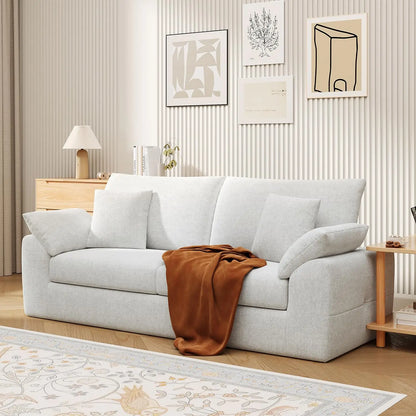 89.8" Modern Loveseat Sofa for Living Room, Cloud Boneless Couches with 4 Pillows, Mid Century Loveseat couches for, Customized