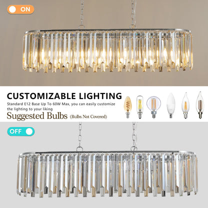 Modern Oval Crystal ceiling chandelier Luxury Home Decor Light Fixture.