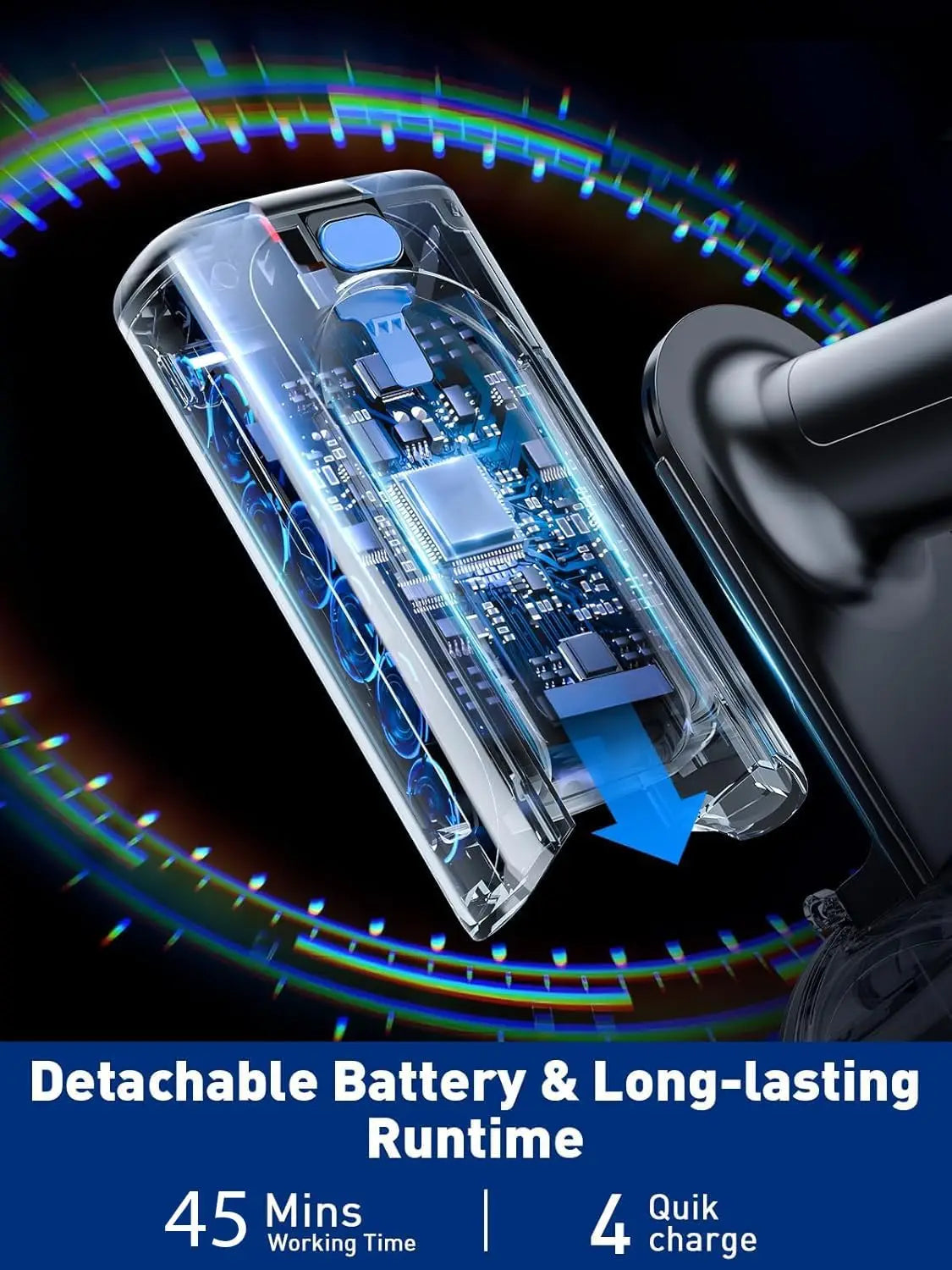 Cordless Vacuum Cleaner, 40Kpa 8-in-1 Lightweight Handheld Vacuum Cleaner 45Mins Runtime Portable Vacuum for Home/Floor/Carpet