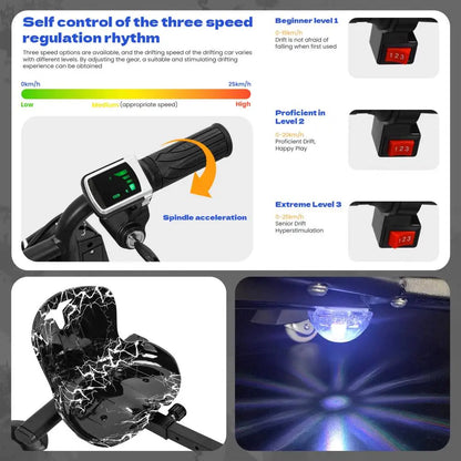 Drift Trike, Kid Ride on Tricycles, Big Wheel Drifting Tricycle for Ages 8+, Ride-On Kids Tricycle with Adjustable Seat