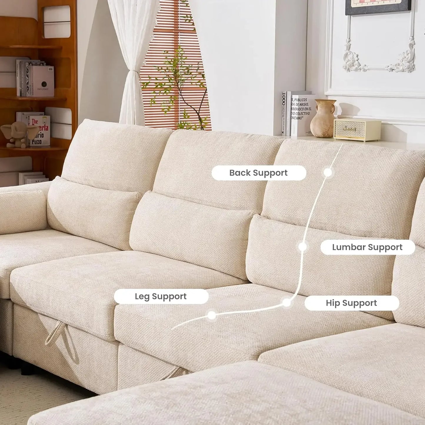 132'' Oversized Modular Sectional Sofa, U Shaped Comfy Sectional Couch with Large Storage, 6 Seat Chenille Deep, Customized