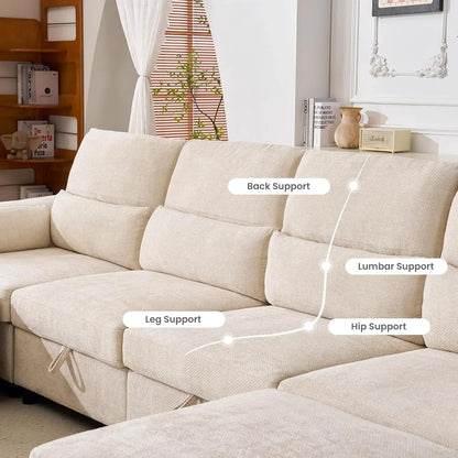 132'' Oversized Modular Sectional Sofa, U Shaped Comfy Sectional Couch with Large Storage, 6 Seat Chenille Deep, Customized