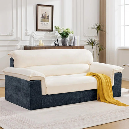 80'' Boneless Loveseat Sofa, Oversized Cloud Deep Seat Couch, Upholstered Chenille Memory Foam Love seat Sofa for, Customized